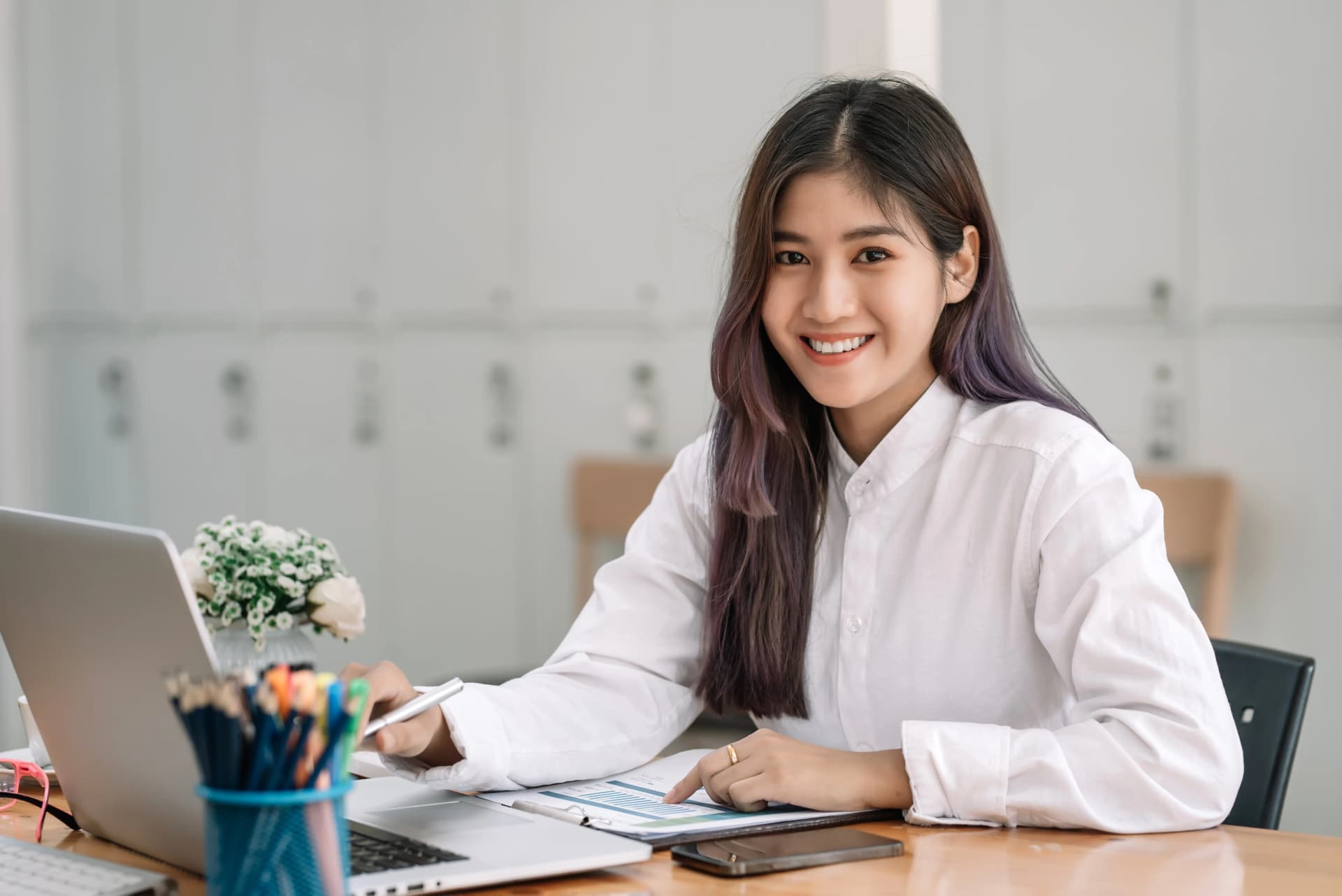 Customer Support Agent Smiling