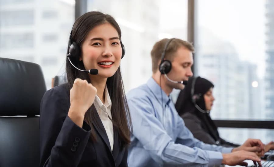 Customer Support Agent Smiling